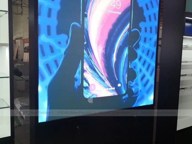 Blue Black Mobile Phone Store Counter Layout