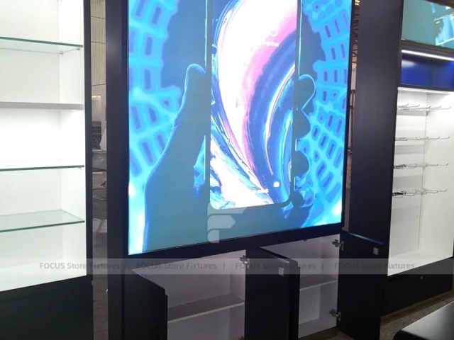 Blue Black Mobile Phone Store Counter Layout