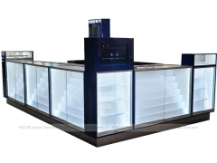 Blue Glass Mobile Phone Mall Kiosk Counter
