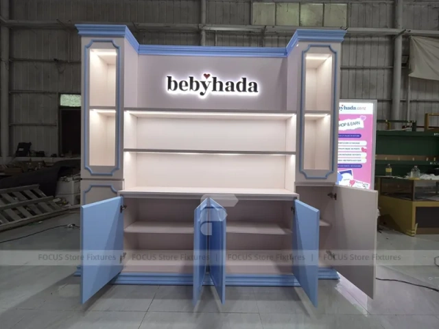 Blue Gray Bebyhada Skincare Wall Cabinet