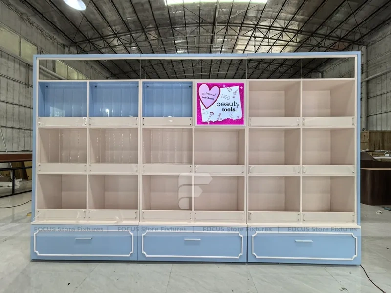 Blue Gray Bebyhada Skincare Wall Cabinet