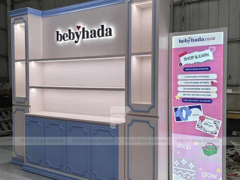 Blue Gray Bebyhada Skincare Wall Cabinet