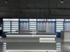 Blue Gray Mobile Phone Wall Display Cabinet