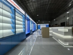 Blue Gray Mobile Phone Wall Display Cabinet