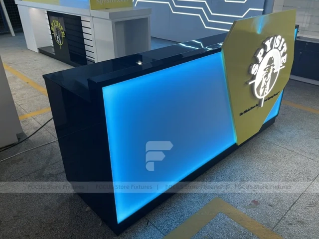 Blue Green Logo Mobile Phone Kiosk Counter
