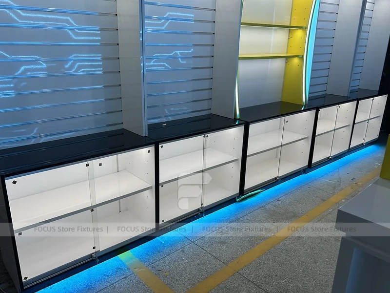 Blue Green Logo Mobile Phone Kiosk Counter