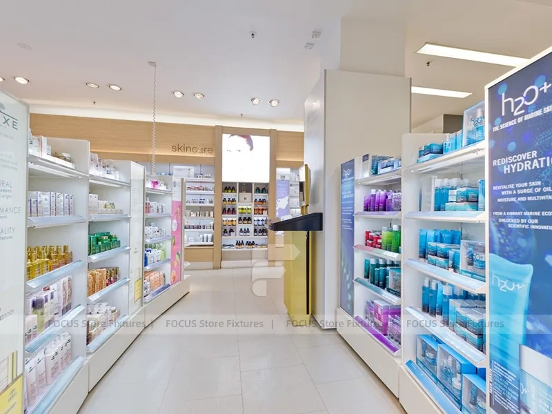 Blue H2O Skincare Wall Display Store