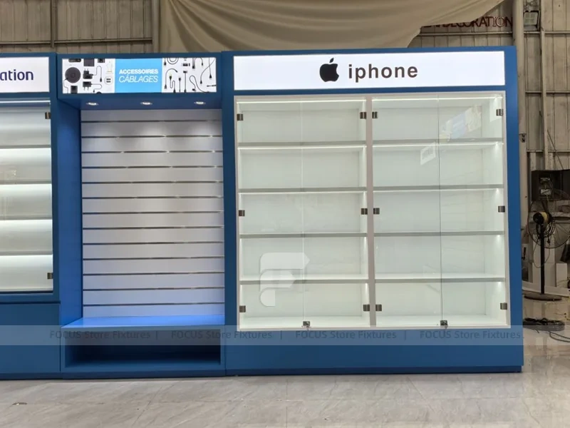 Blue Iphone Mobile Accessories Wall Display