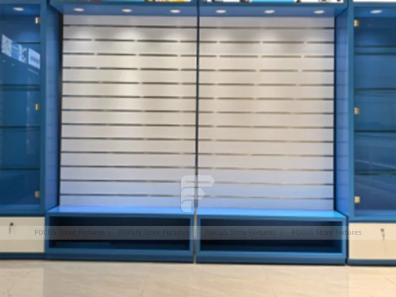 Blue Iphone Mobile Accessories Wall Display