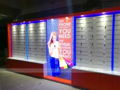 Blue Red Illuminated Phone Slatwall Display