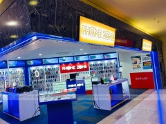 Blue Red Phone Zone Mobile Shop Fixture