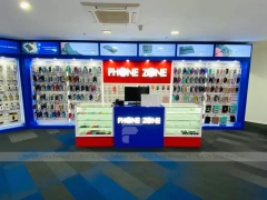 Blue Red Phone Zone Mobile Shop Fixture