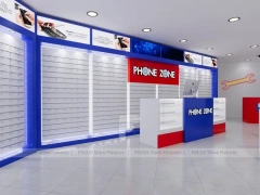 Blue Red Phone Zone Slatwall Store Display
