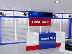 Blue Red Phone Zone Slatwall Store Display