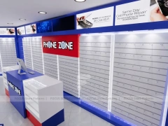 Blue Red Phone Zone Slatwall Store Display