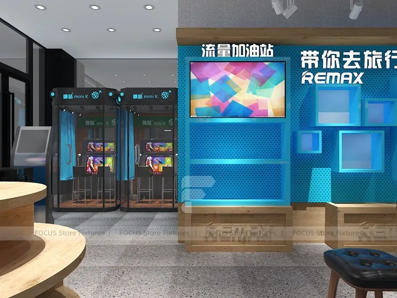 Blue Remax Charging Station Display Booth