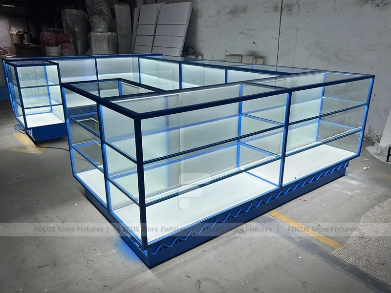 Blue Trim Mobile Phone Kiosk Counter