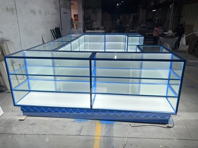 Blue Trim Mobile Phone Kiosk Counter