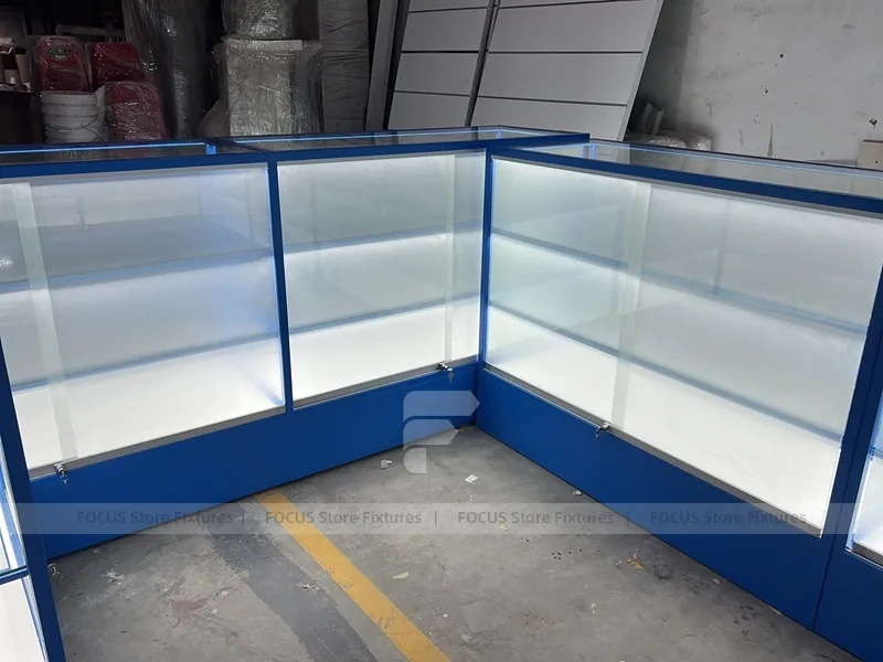 Blue Trim Mobile Phone Kiosk Counter