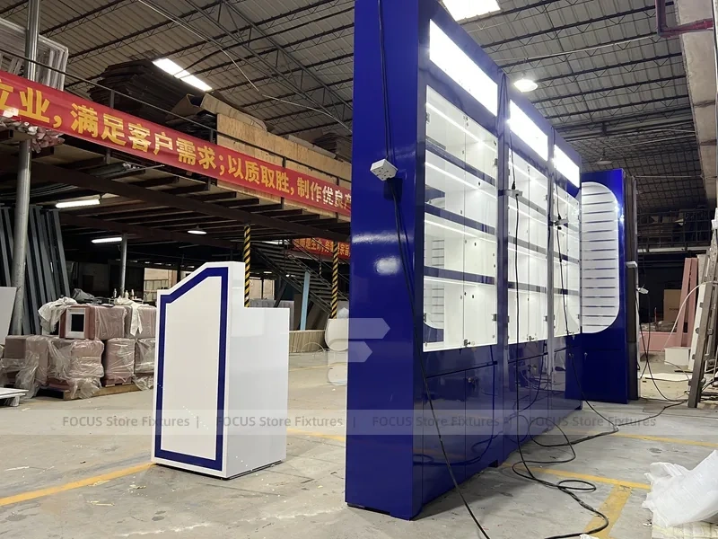 Blue White ATB Mobile Phone Store Wall Display