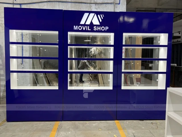 Blue White ATB Mobile Phone Store Wall Display