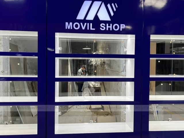 Blue White ATB Mobile Phone Store Wall Display
