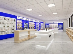 Blue White Android Mobile Store Counter