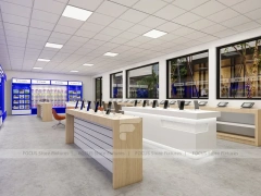 Blue White Android Mobile Store Counter