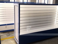 Blue White Backlit Phone Wall Display Cabinet