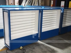 Blue White Backlit Phone Wall Display Cabinet