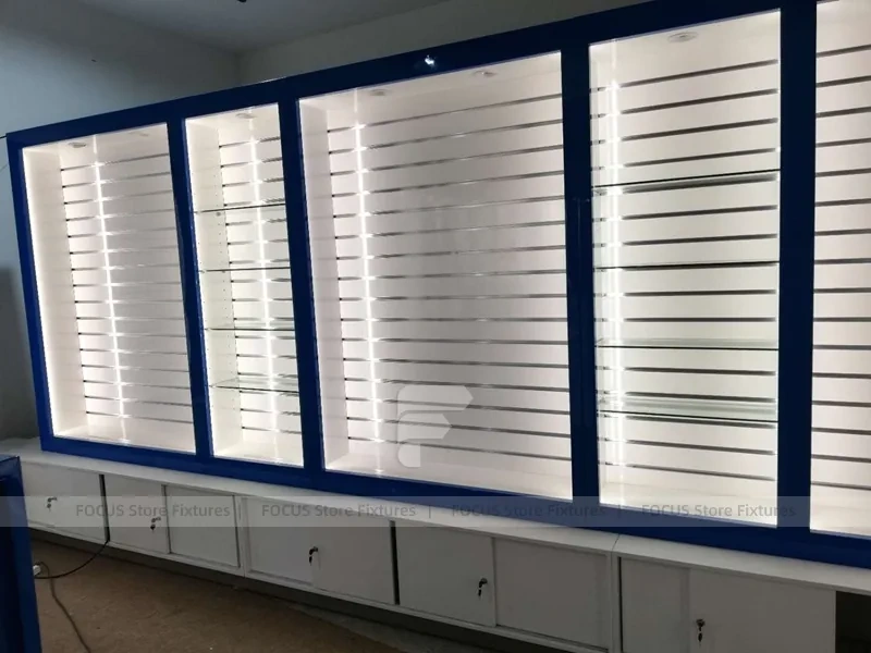 Blue White Mobile Phone Counter Wall Fixture