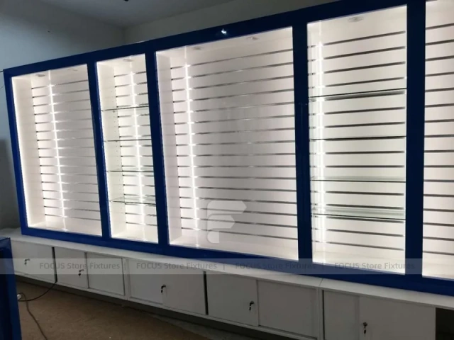 Blue White Mobile Phone Counter Wall Fixture