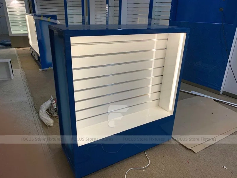 Blue White Mobile Phone Counter Wall Fixture