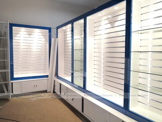 Blue White Mobile Phone Counter Wall Fixture