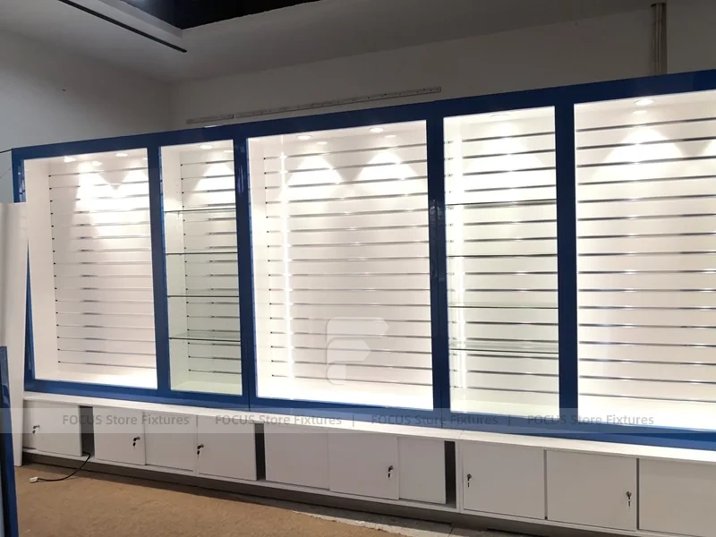 Blue White Mobile Phone Counter Wall Fixture