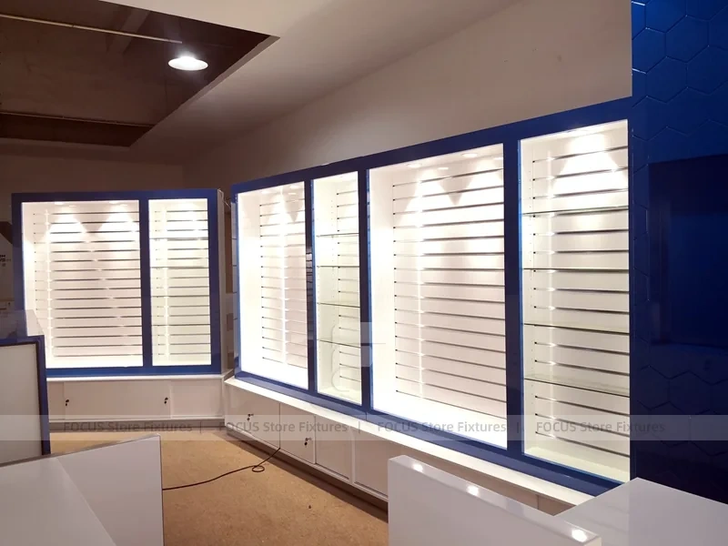 Blue White Mobile Phone Counter Wall Fixture