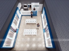 Blue White Mobile Phone Store Floor Plan