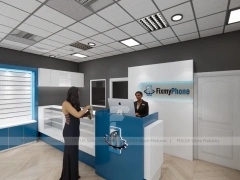 Blue White Mobile Phone Store Floor Plan