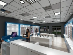 Blue White Mobile Phone Store Floor Plan