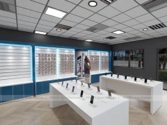 Blue White Mobile Phone Store Floor Plan