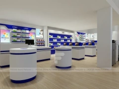 Blue White Mobile Phone Store Interior