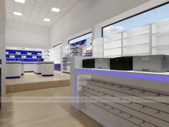 Blue White Mobile Phone Store Interior