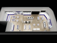 Blue White Mobile Phone Store Interior