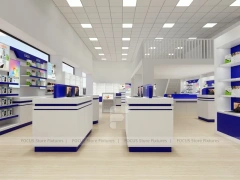 Blue White Mobile Phone Store Interior