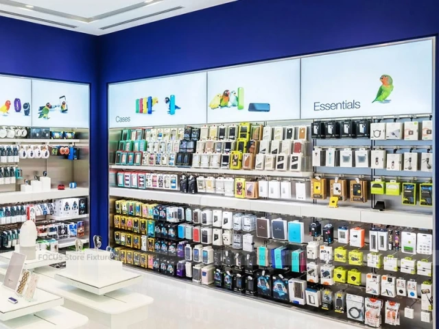 Blue White Mobile Phone Wall Fixture Store