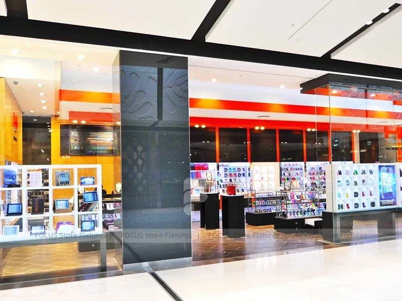 Blue White Mobile Phone Wall Fixture Store