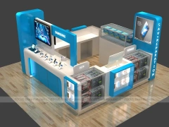 Blue White Mobile Shop Floor Plan