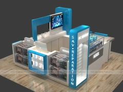 Blue White Mobile Shop Floor Plan