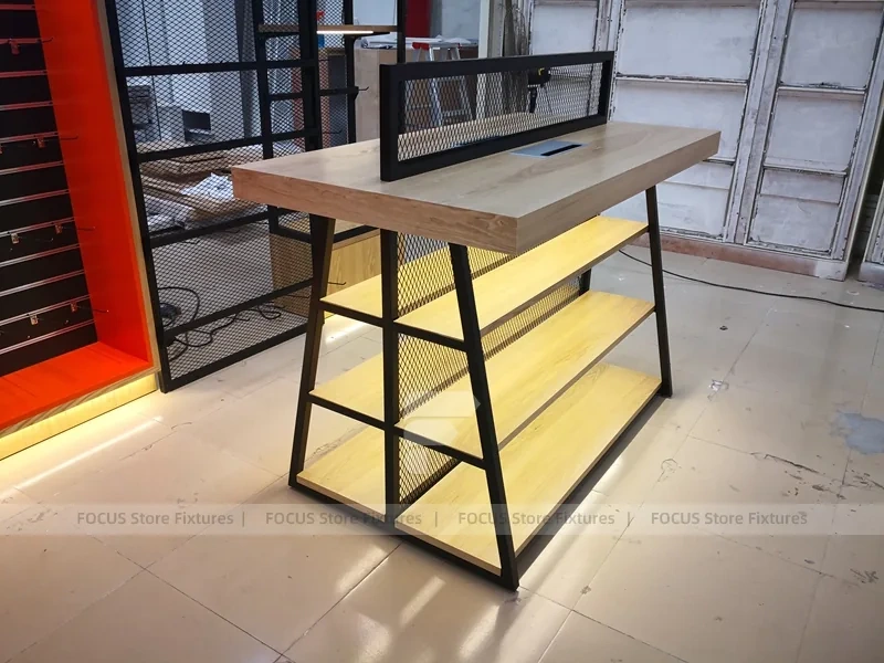 Blue White Mobile Shop Floor Plan