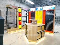 Blue White Mobile Shop Floor Plan